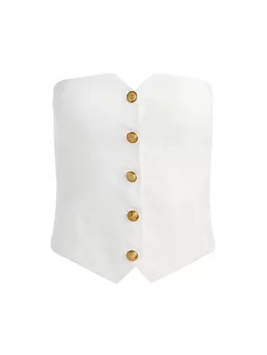 Топ без бретелек Kelcey от Alice + Olivia на пуговицах, лен и вискоза 10042606