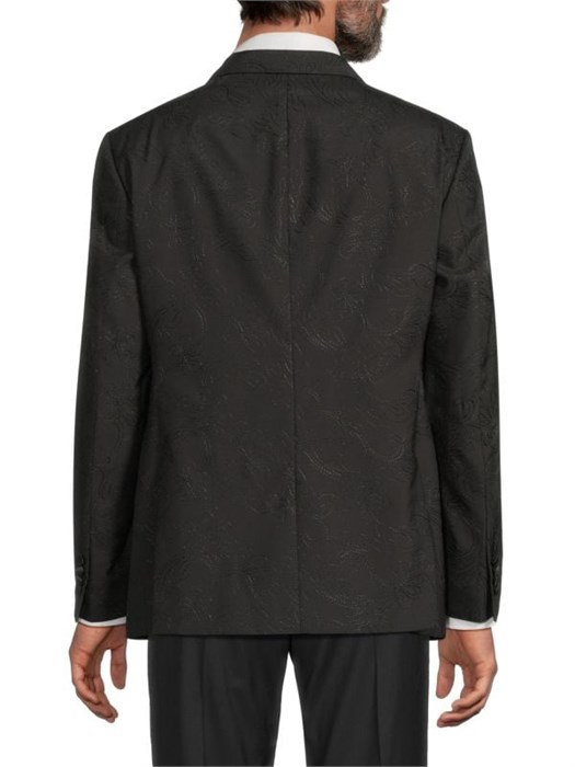 Вышитый вечерний жакет Giorgio Armani из смеси первосортной шерсти с пиками и длинными рукавами 11028138