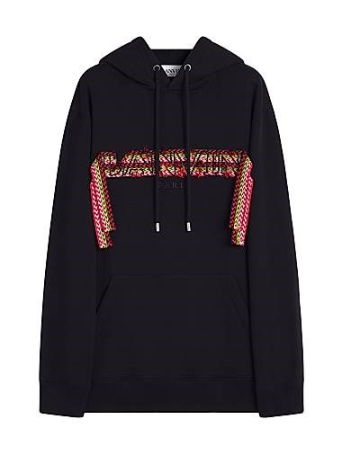 Oversized худи Lanvin с плетеными нашивками, капюшоном и карманом-кенгуру 11023531