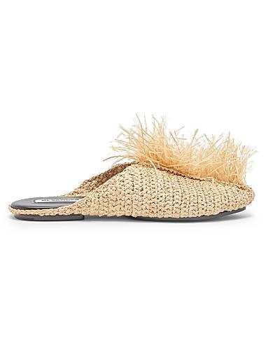 Женские шлепанцы Raffia Palm от Jil Sander с уникальным верхом и кожаной подошвой 11026221