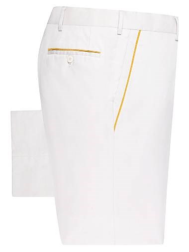 Брюки из хлопка Sartorial от Stefano Ricci, slim-fit, 100% хлопок, с контрастной жёлтой отделкой карманов 11013095