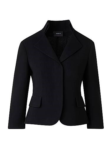 Куртка из шершащего крепа Amber от Akris с отложным воротником, рукавами до запястья и боковыми карманами 11012997