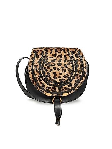 Chloe Компактная кожаная седельная сумка из 100% телячьей кожи с клапаном и внутренней отделкой из сплит-ткани 11018294