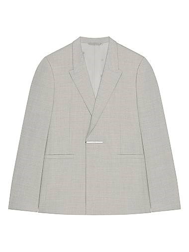 Структурированный пиджак Slim Fit от Givenchy из 100% мериносовой шерсти с потайной застежкой, Италия 11008482