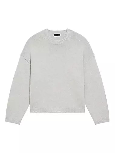 Объемный хлопковый свитер Theory с длинными рукавами и отделкой из рибаны, 76% хлопок 11023135