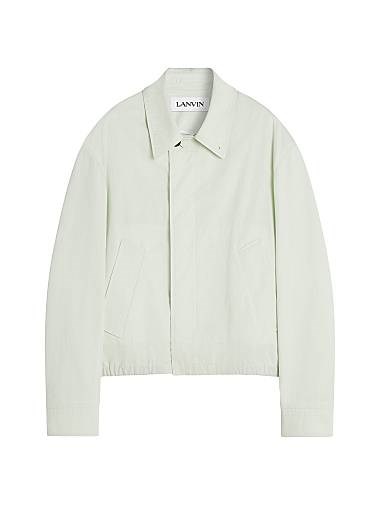 Куртка из хлопка Lanvin с опущенными плечами, карманами и скрытой застежкой на пуговицу 11010498