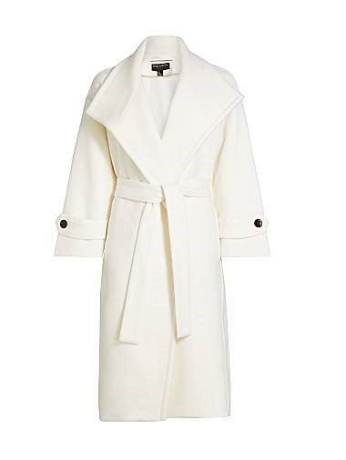 Reiss Atelier Пальто Evelyn на пуговицах из смеси шерсти и кашемира с поясом и крупными лацканами 11021285