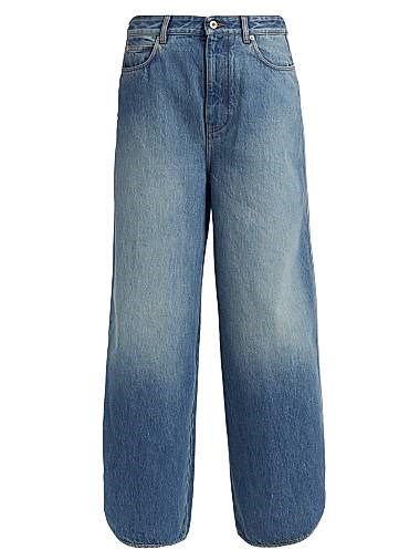 Джинсы Loewe из потёртого денима с высокой талией, прямыми штанинами и пятью карманами, производство в Италии 11012090