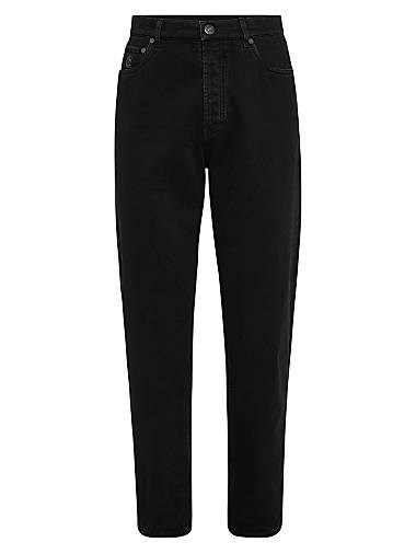 Джинсы Brunello Cucinelli классического силуэта с пятью карманами из 100% хлопка, Италия 11016248