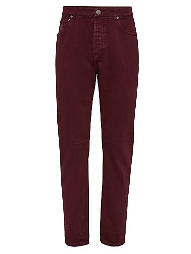 Джинсы Brunello Cucinelli с пятью карманами и мягким кроем, 100% хлопок, Италия 11016324