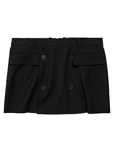 Мини-юбка Balenciaga из вискозы и шерсти с застежкой на молнии и шестью петлями для ремня, произведена в Италии 11016149