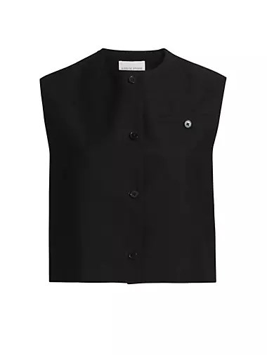 Майка Esme с круглым вырезом и пуговичной застёжкой, 100% вискоза от LOULOU DE SAISON 11024707