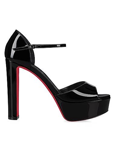 Лакированные кожаные сандалии Christian Louboutin с каблуком 130 мм 11018977