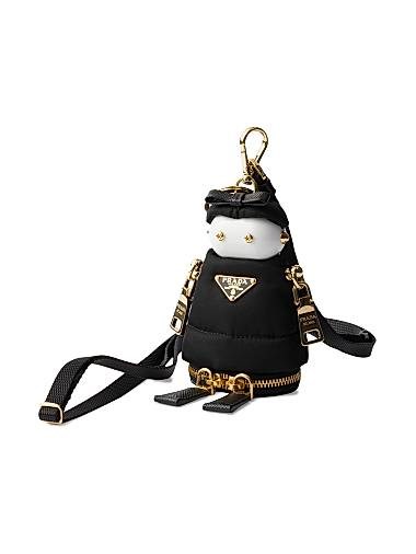 Prada Мягкая сумка-робот из переработанного нейлона с логотипом и съемной плечевой лямкой 11008472