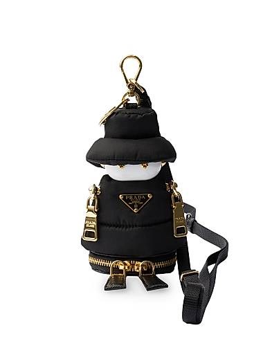 Prada Сумка из Re-Nylon с металлическим логотипом, карманом и плечевым ремнем 11027926