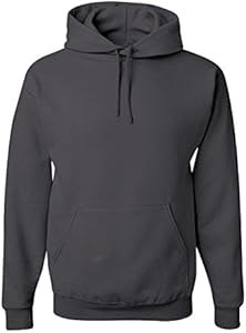 Стильное толстовка с капюшоном Jerzees из смеси ткани NuBlend 50/50, угольного цвета, с карманом, размер Large 10022392