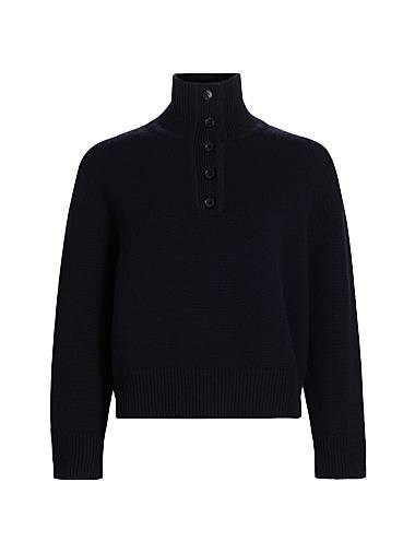 Кашемировый свитер Renata от Nili Lotan с высоким воротником, длинными рукавами и 5 пуговицами 11018820