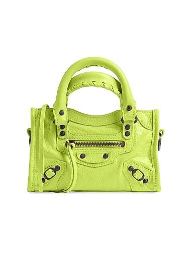 Balenciaga Сумка Nano Le City из кожи ягненка с ручками, регулируемым ремнем и карманом на молнии 11015030