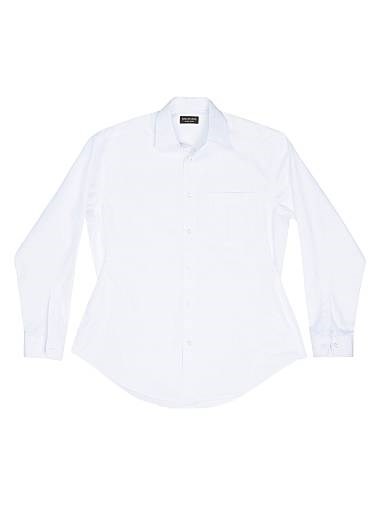 Рубашка Balenciaga из поплина с длинными рукавами, воротником на пуговицах и силуэтом песочные часы 11015077