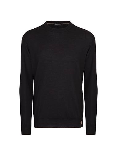 Джемпер с круглым вырезом из шерсти, шелка и кашемира Stefano Ricci с лонгсливом и переплетённым логотипом 11026092