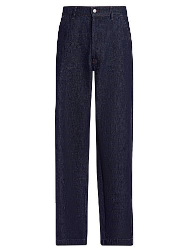 Officine Generale Широкие джинсы Nemir из денима Officine Generale с поясом, итальянская ткань 11011745