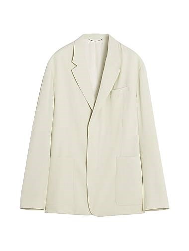 Куртка свободного кроя из шерстяной смеси Lanvin с одной застёжкой на пуговицу и подкладкой из 100% бенберга 11010522