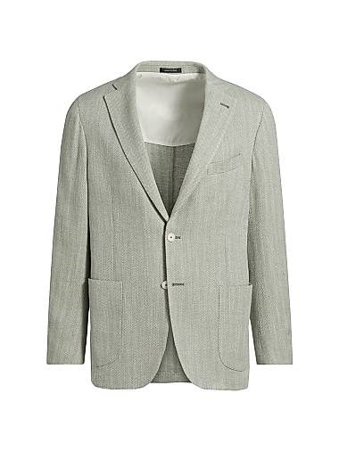 Пиджак Saks Fifth Avenue с узором ',елочка', из 56% льна и 44% хлопка, Италия 11012728