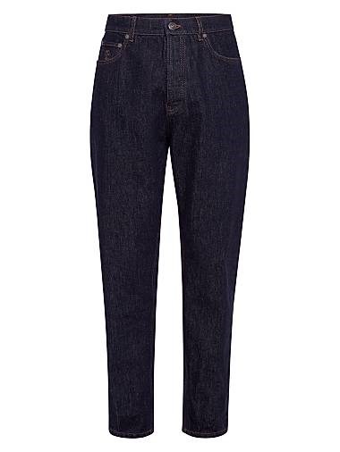 Джинсы Brunello Cucinelli из денима Iconic Fit с пятью карманами, 100% хлопок, производство Италия 11016299