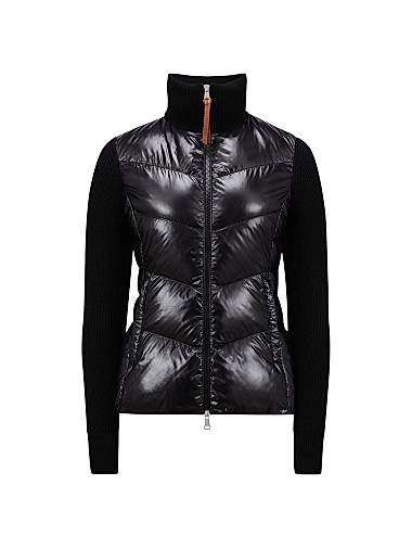 Утепленный шерстяной кардиган-лонгслив Moncler с наполнителем и кашемировыми акцентами 11020832