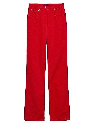 Широкие вельветовые джинсы Prada с пятью карманами, средней посадки, из 100% хлопка 11009871