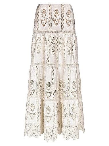 Макси-юбка с вышивкой и ярусами от Johanna Ortiz из коллекции Micaela, 100% полиэстер 11011174