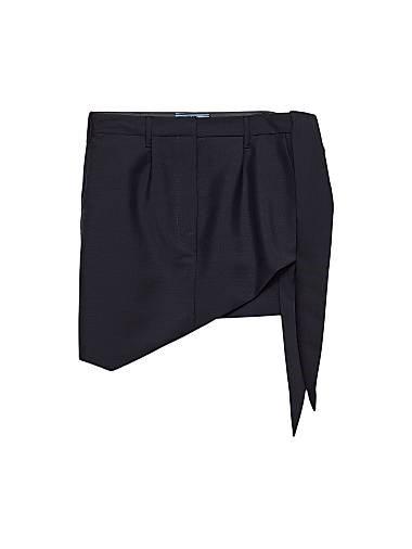 Юбка мини для девочек Prada из мохера с боковой застежкой и карманами, 60% мохер, 40% флисовая шерсть 11013447