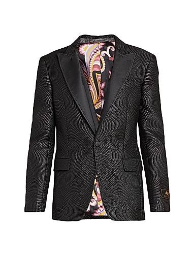 Однобортный жакет Etro с текстурой мерцающих завихрений, с длинными рукавами, итальянского качества 11023357