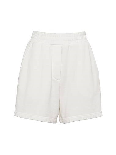 Повседневные шорты Prada из лёгкого мохера с высокой талией и тканевым поясом, элегантно подчёркивающие силуэт 11014151