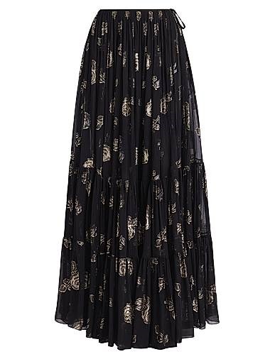 Chloe Макси-юбка Jacquard от Chloe с металлическим узором, эластичным поясом и 88% шелка 11025728