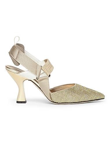 Туфли Fendi Slingback 55MM с кристальным логотипом FF и декоративной отделкой Colibri 11028645