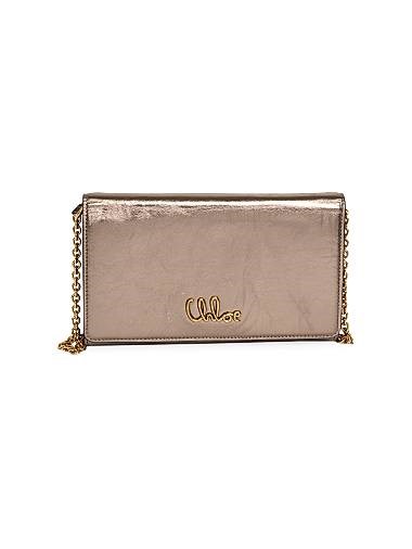 Chloe Сумка с клапаном и логотипом из металлизированной кожи 11027260