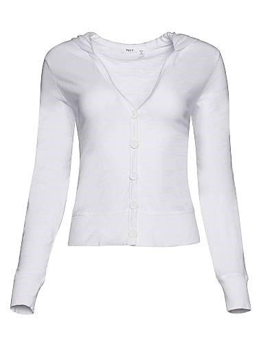 Хлопковый лонгслив-кардиган-худи Wilt с V-образным вырезом и пуговицами, 100% хлопок 11014997