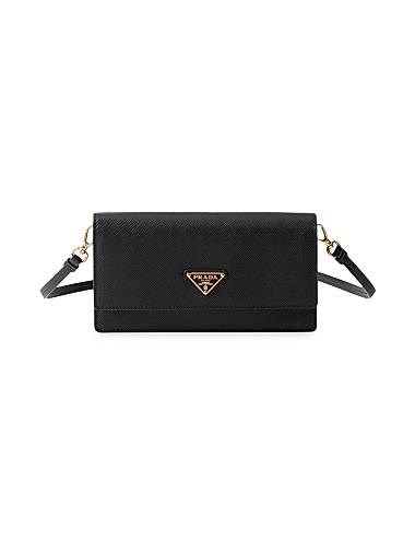 Prada Миниатюрная сумка из сафьяновой кожи с магнитной застёжкой и регулируемым плечевым ремешком 11014385