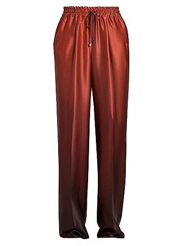 Шелковые штаны с эффектом омбре Kiton с эластичным поясом, карманами и 100% шелком 11019337