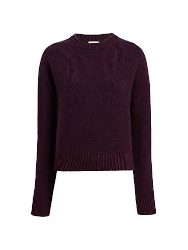 Светло-кремовый итальянский кашемировый свитер Nera Khaite с круглым вырезом и длинными рукавами 11009921