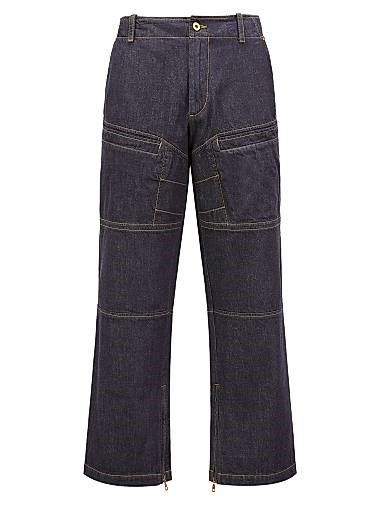 Moncler Genius Джинсы из реактивного денима Moncler x Mercedes-Benz от Nigo с застежкой на молнии и кнопках, Италия 11010433