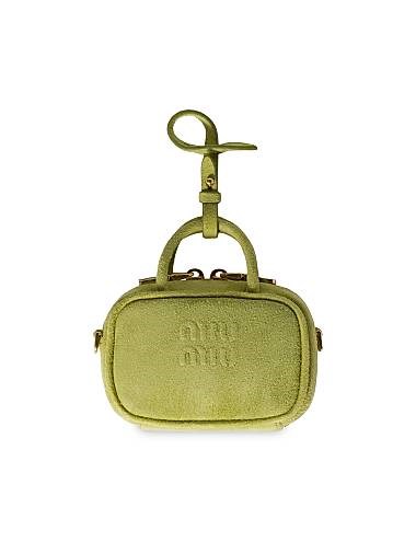 Miu Miu Замшевая микро-сумка Beau с регулируемым и съемным кожаным ремешком, 100% ягнячья кожа 11014630