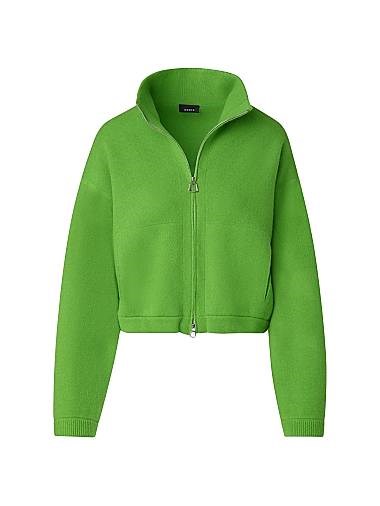 Кардиган Akris из кашемира на молнии с высоким воротником, длинными рукавами и поясом-кулиской 11012946