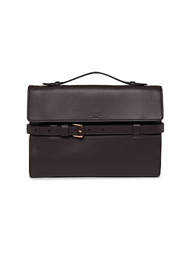 Moschino Кожаный клатч Tie Me с верхней ручкой и съемным ремешком, Италия, 22 см x 30.5 см x 5 см 11028556