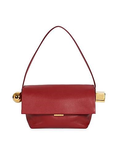 Jacquemus Кожаная сумка через плечо Le Rond Carre с фиксированным ремнем и карманами 11009629