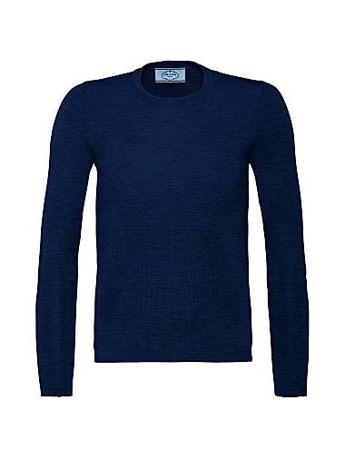 Свитер Prada из кашемира и шелка с круглым вырезом, лонгслив, 70% кашемира, 30% шелка 11016776