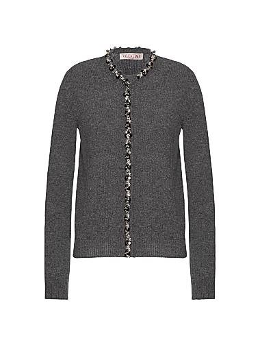 Вязаный кардиган Valentino Garavani с вышивкой и пуговицами, из 100% шерсти, Италия 11019556