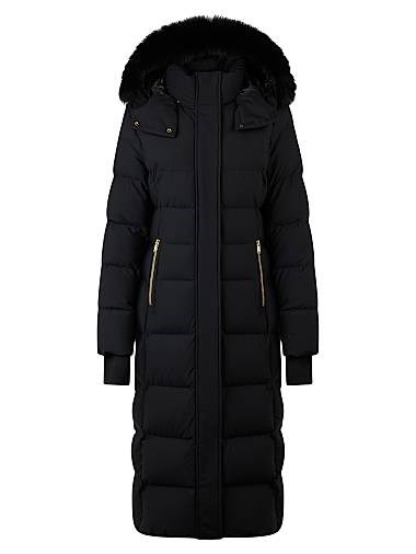 Парка Jocada из стеганого пуха Moose Knuckles с меховым капюшоном и золотой фурнитурой 11015242