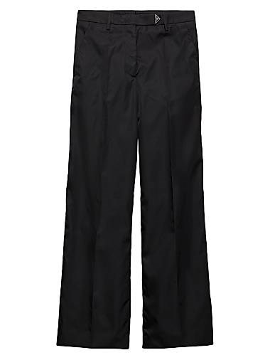 Брюки Re-Nylon Prada с низкой посадкой, приталенным силуэтом, 100% переработанного полиамида, производство в Италии 11024191